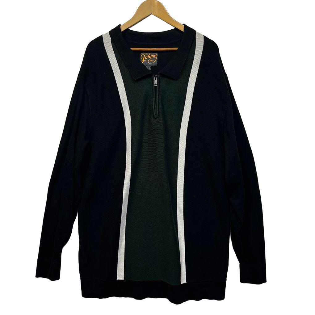 Johnny Bigg Black Green Cotton Zip Polo Knit - Size 4XL