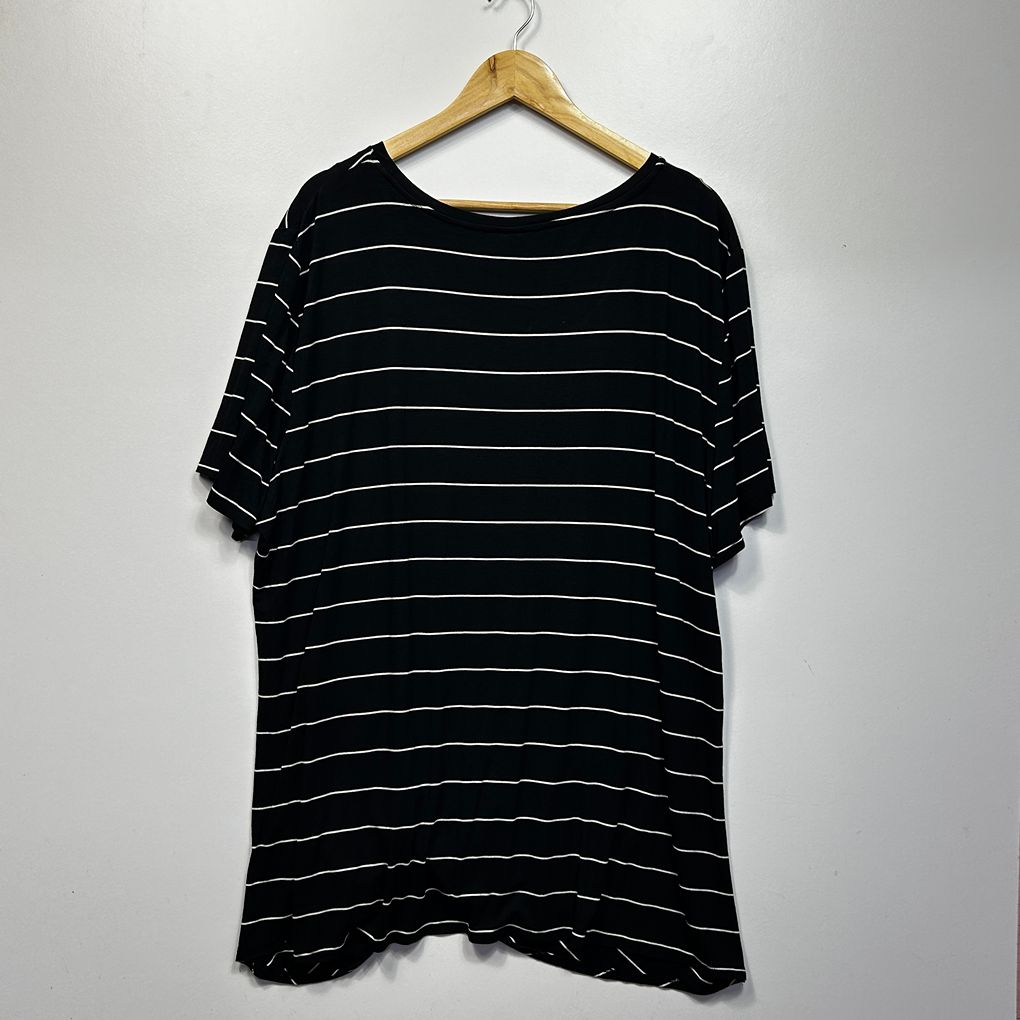 Alexia Black Plus Size Striped Top - Size 26