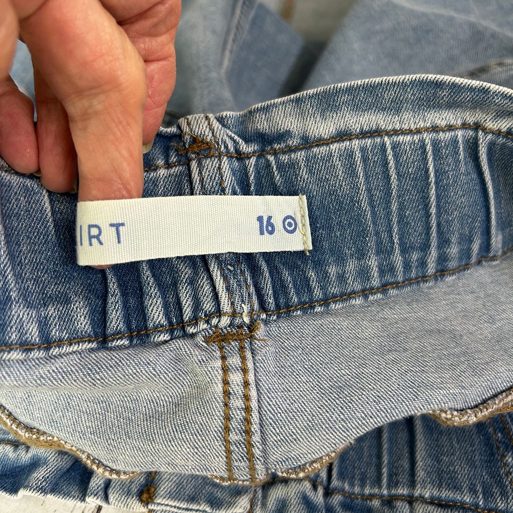 Target Blue Cotton Denim Skirt - Size 16