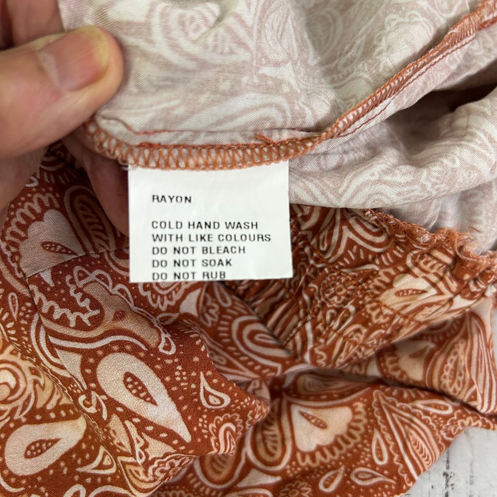 Styling You The Label Rust Paisley Shorts - Size 20
