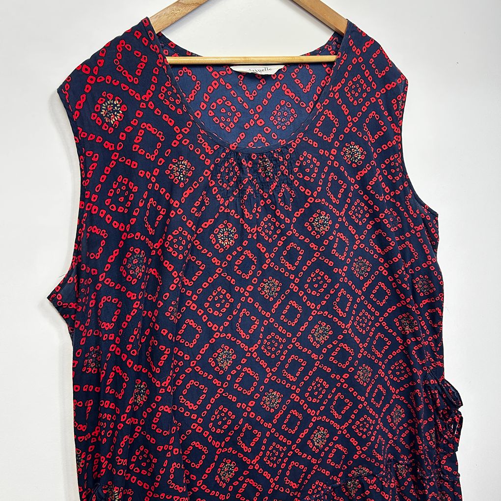 Virtuelle Navy Plus Size Cotton Sleeveless Top - Size 20