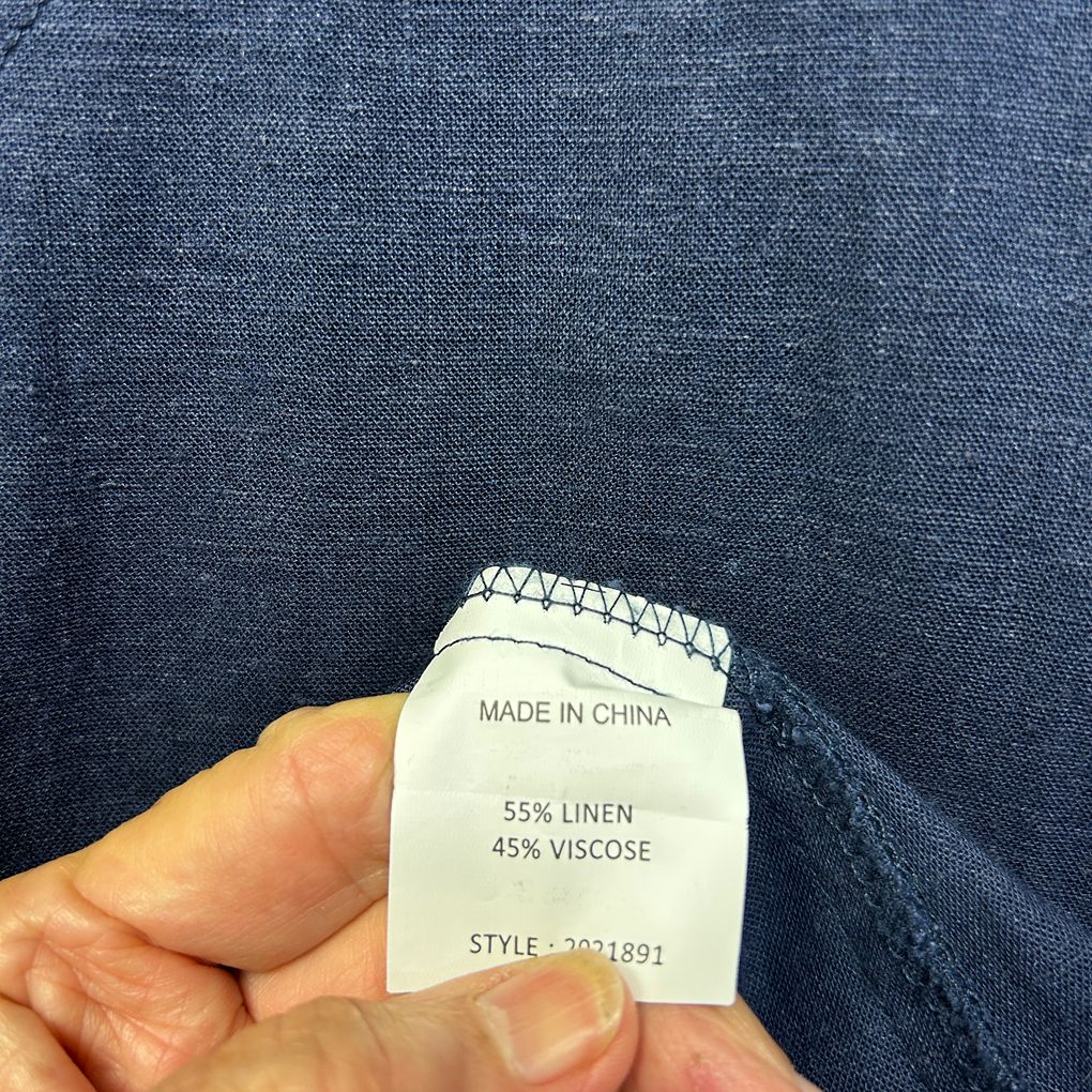 Autograph Navy Linen Top - Size 20