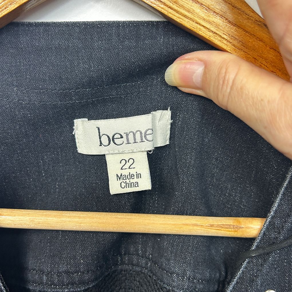 Beme Black Plus Size Denim Jacket - Size 22