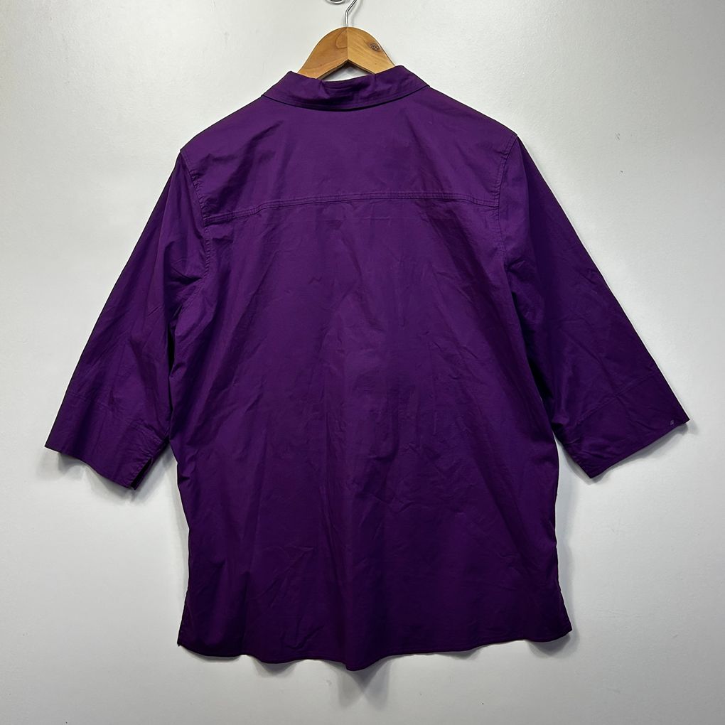 Taking Shape Purple Button Up Cotton Shirt - Size 16