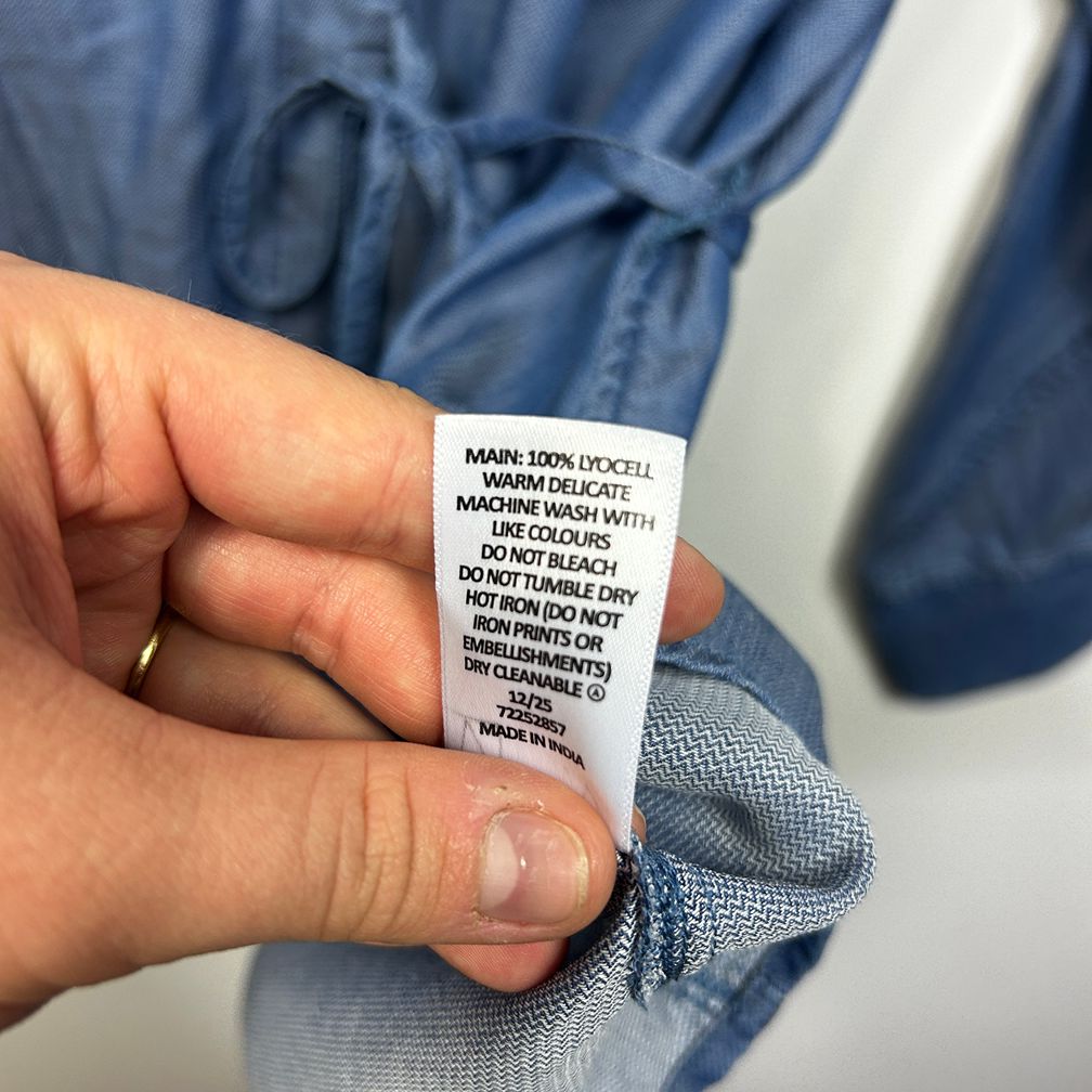 Target Blue Chambray Button Up Wrap Top - Size 16