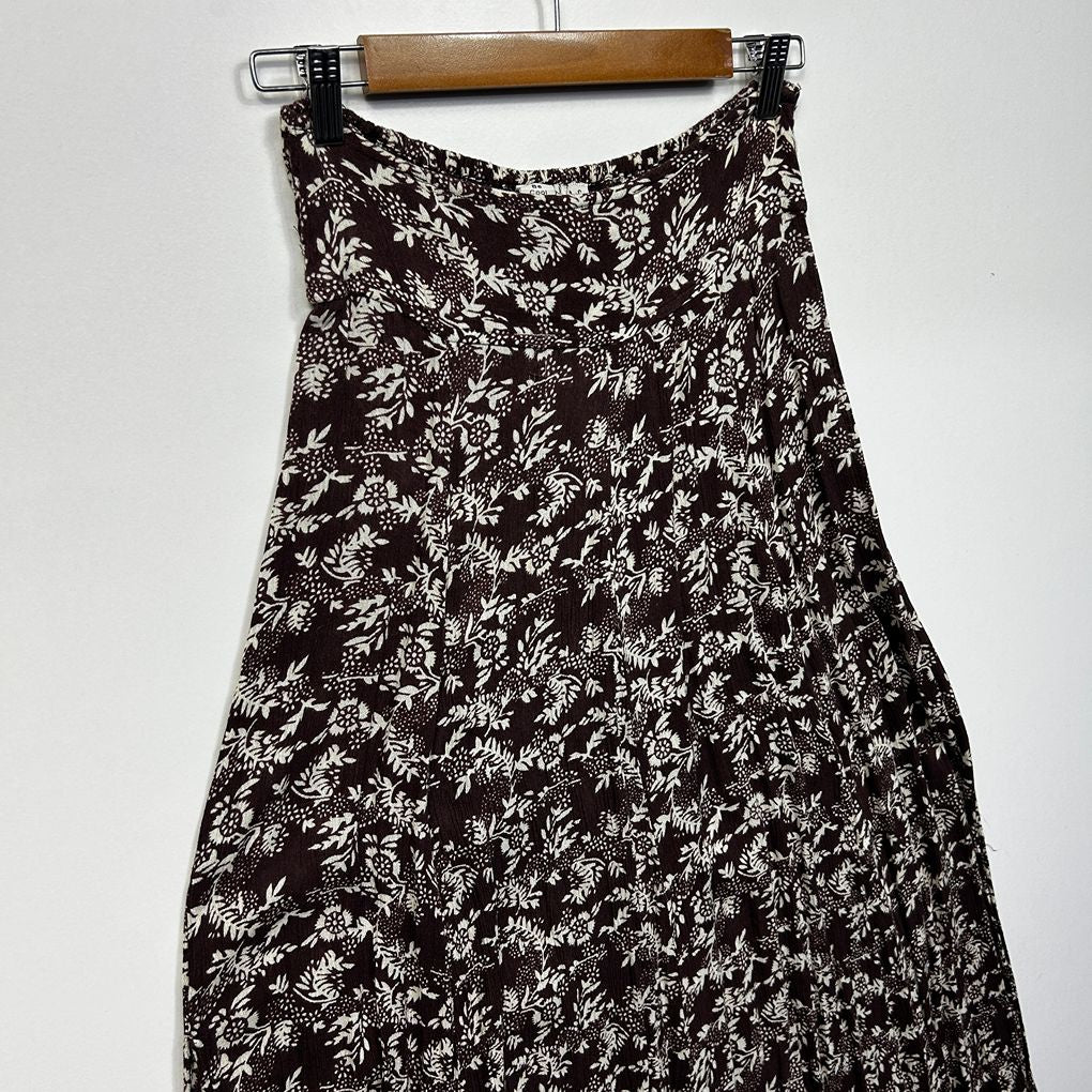 Tree of Life Chocolate Floral Maxi Skirt - Size M/12