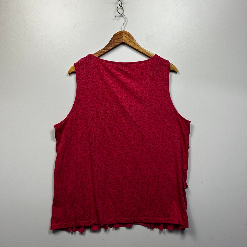 Expression Pink Plus Size Cotton Ruffle Sleeveless Top - Size 22