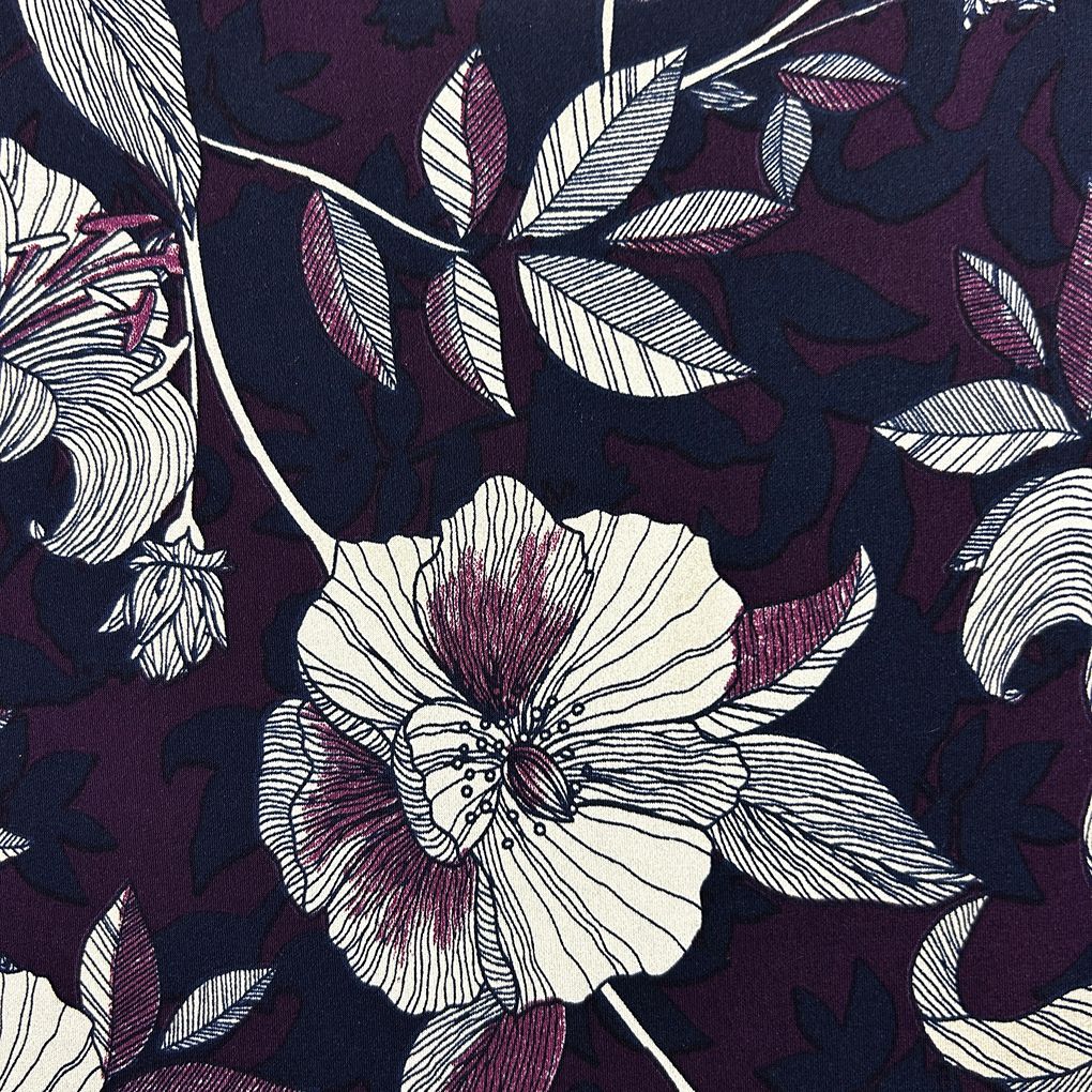 Jacqui E Navy Floral Dress - Size XL
