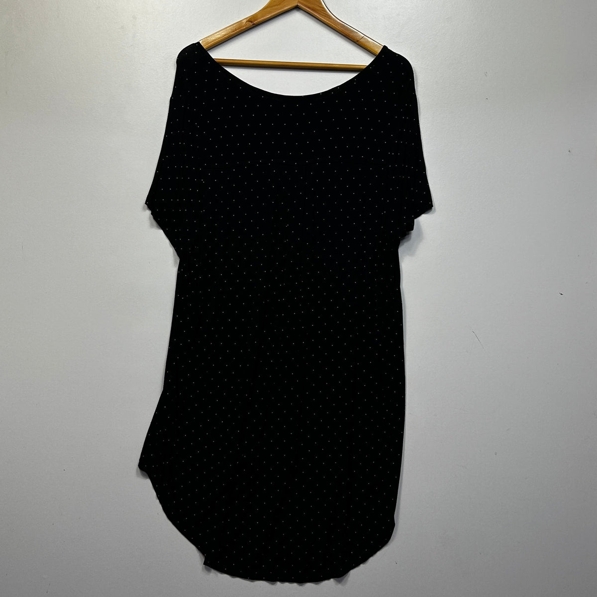 Elly M Black Polka Dot T-Shirt Dress - Size 14