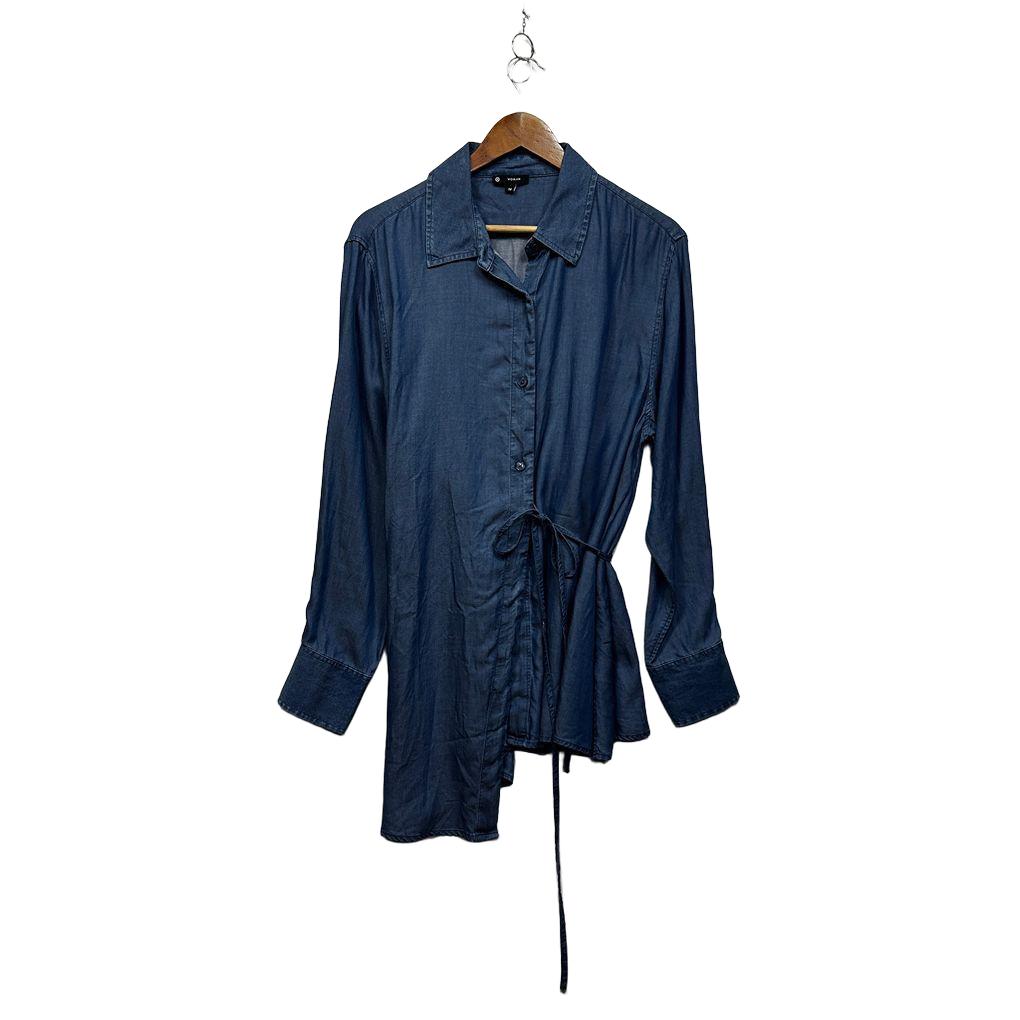 Target Blue Chambray Button Up Wrap Top - Size 16