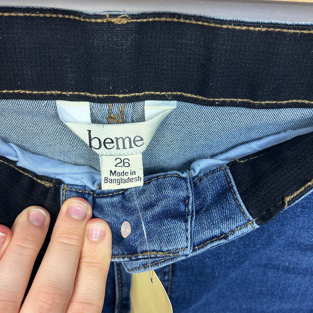 Beme Blue Straight Leg Regular Length Plus Size Jeans - Size 26