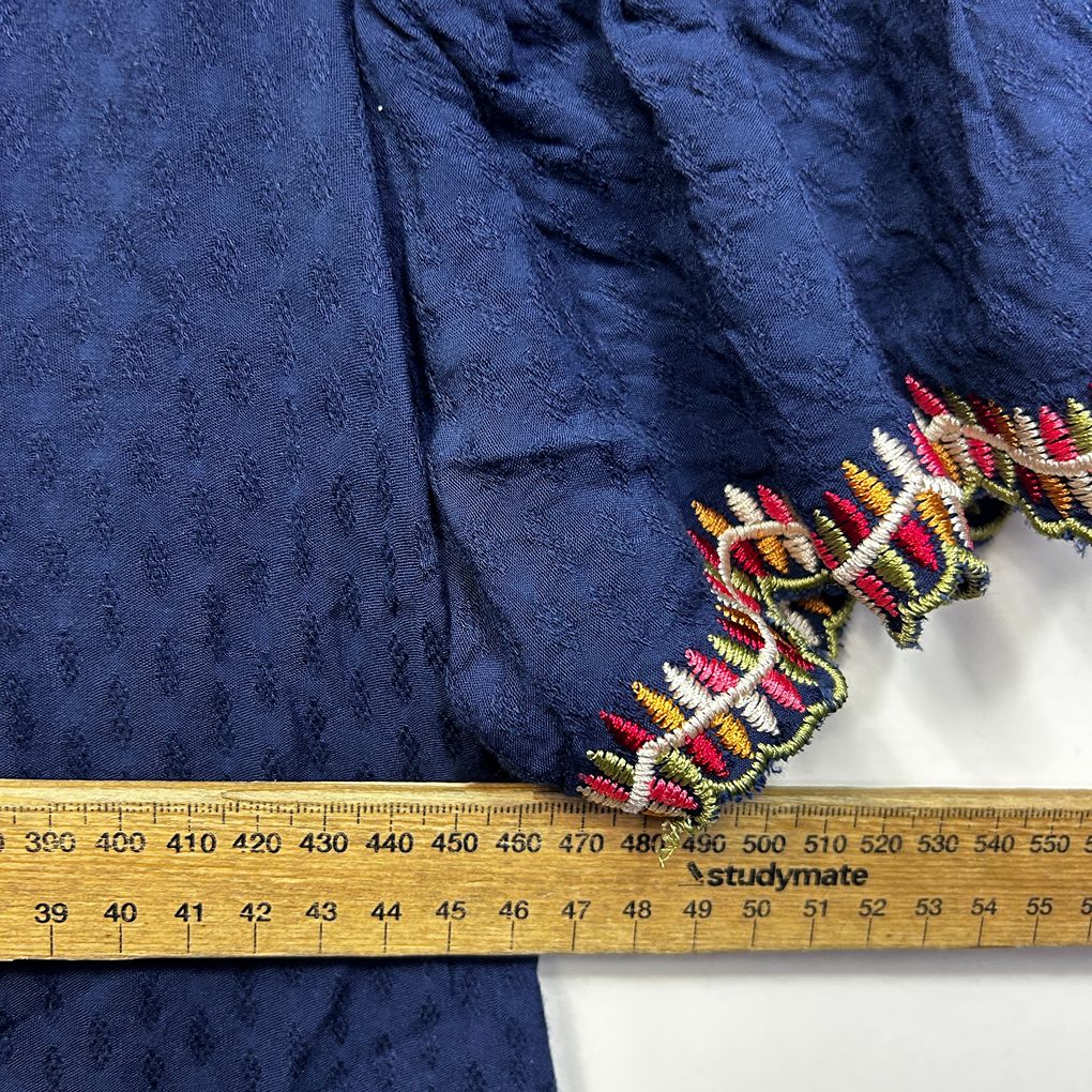 Navy Embroidered Top - Size 14/15