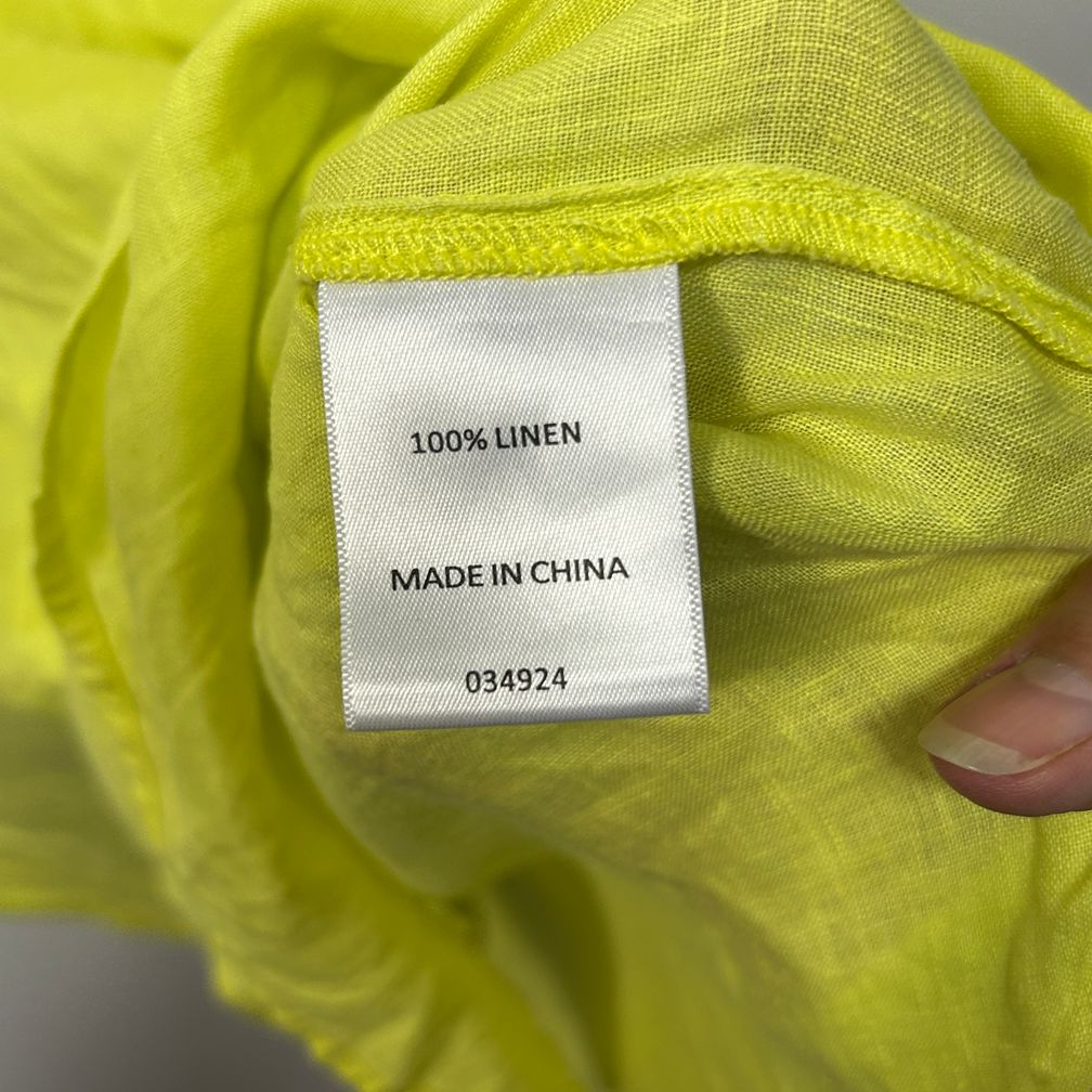 Sussan Lime Green Plus Size Linen Shirt - Size 18