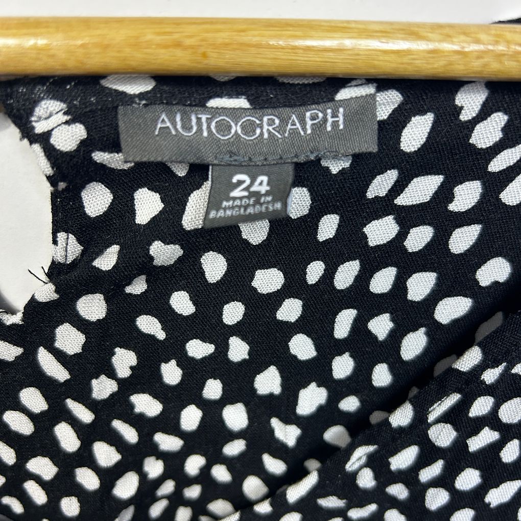 Autograph Black and White Spot Top - Size 24