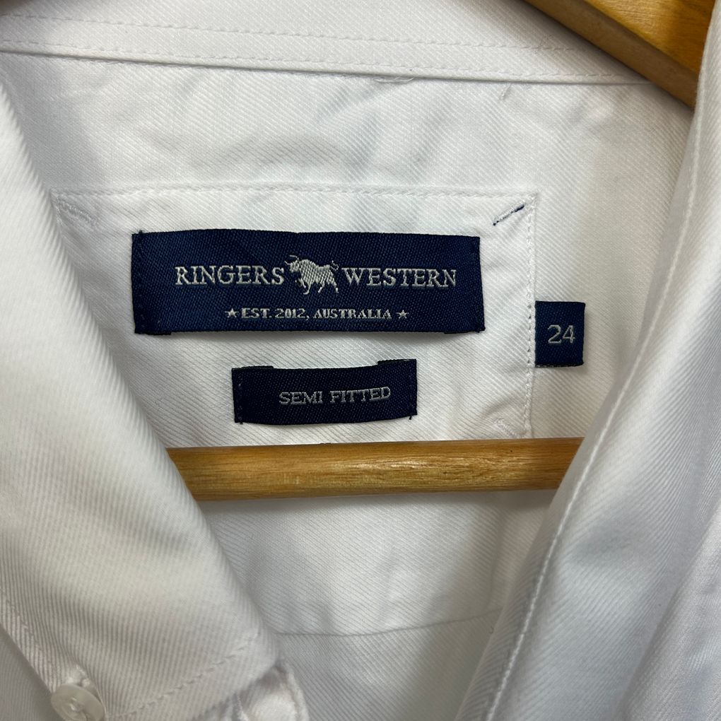 Ringers Western x Broncos White Plus Size Cotton Womens Shirt - Size 24