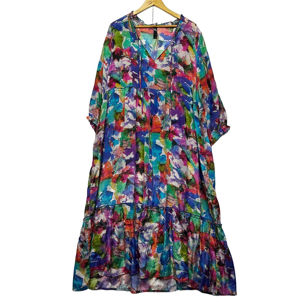 Taking Shape Multicoloured Plus Size Maxi Dress - Size 16