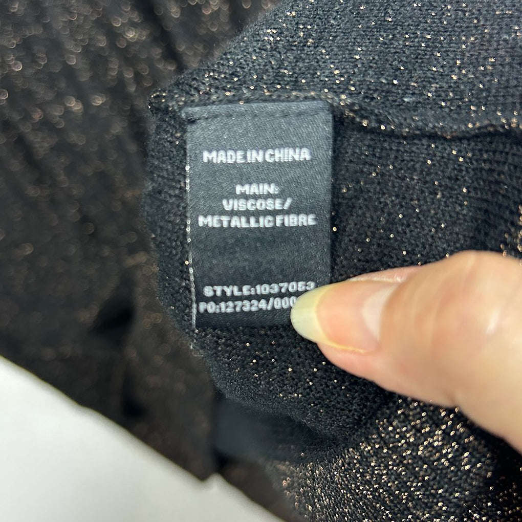 Table Eight Black Metallic Knit Jumper - Size XL