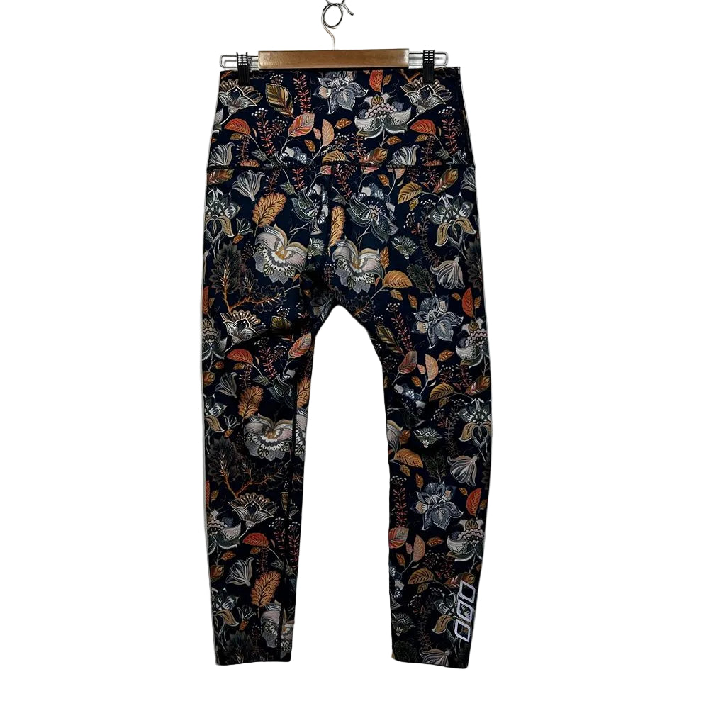 Lorna Jane Navy Floral Activewear Leggings - Size L