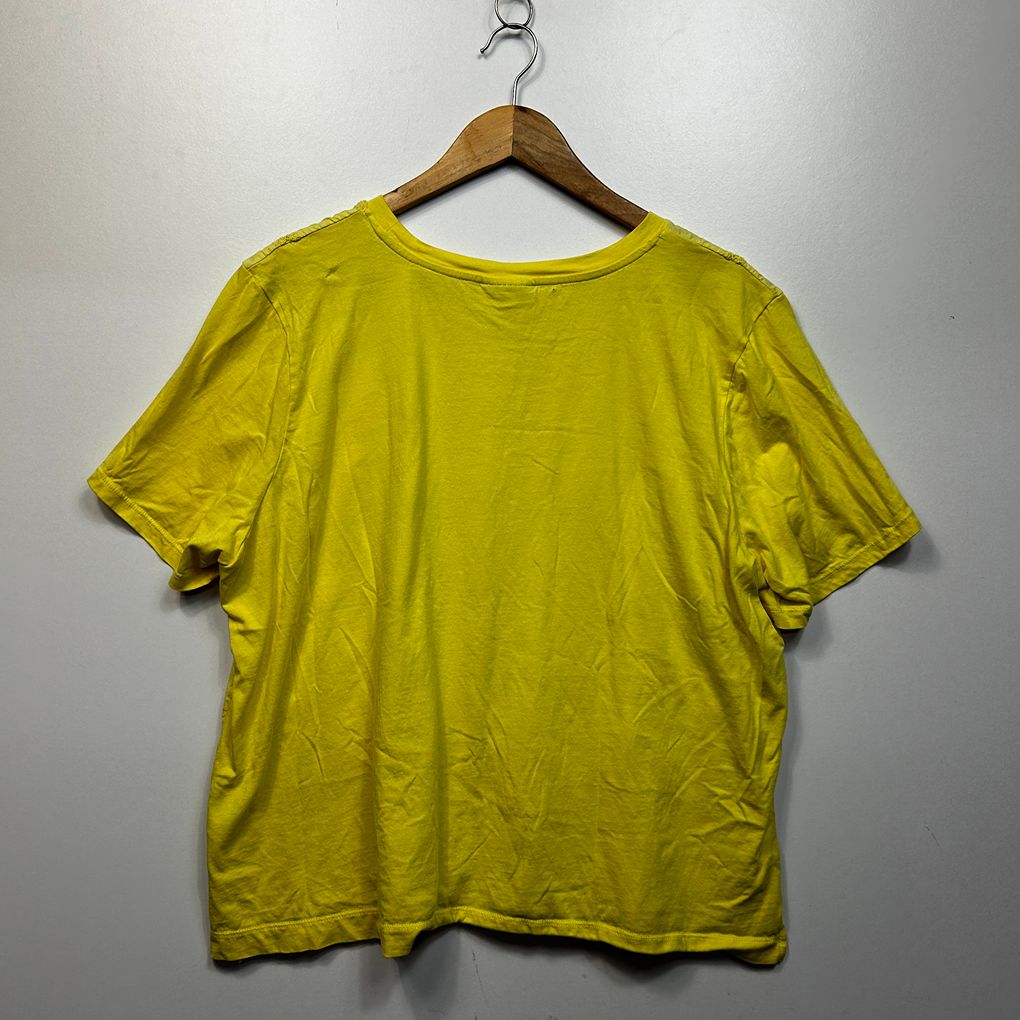 Sussan Yellow Plus Size Cotton T-Shirt - Size XXXL (fault)