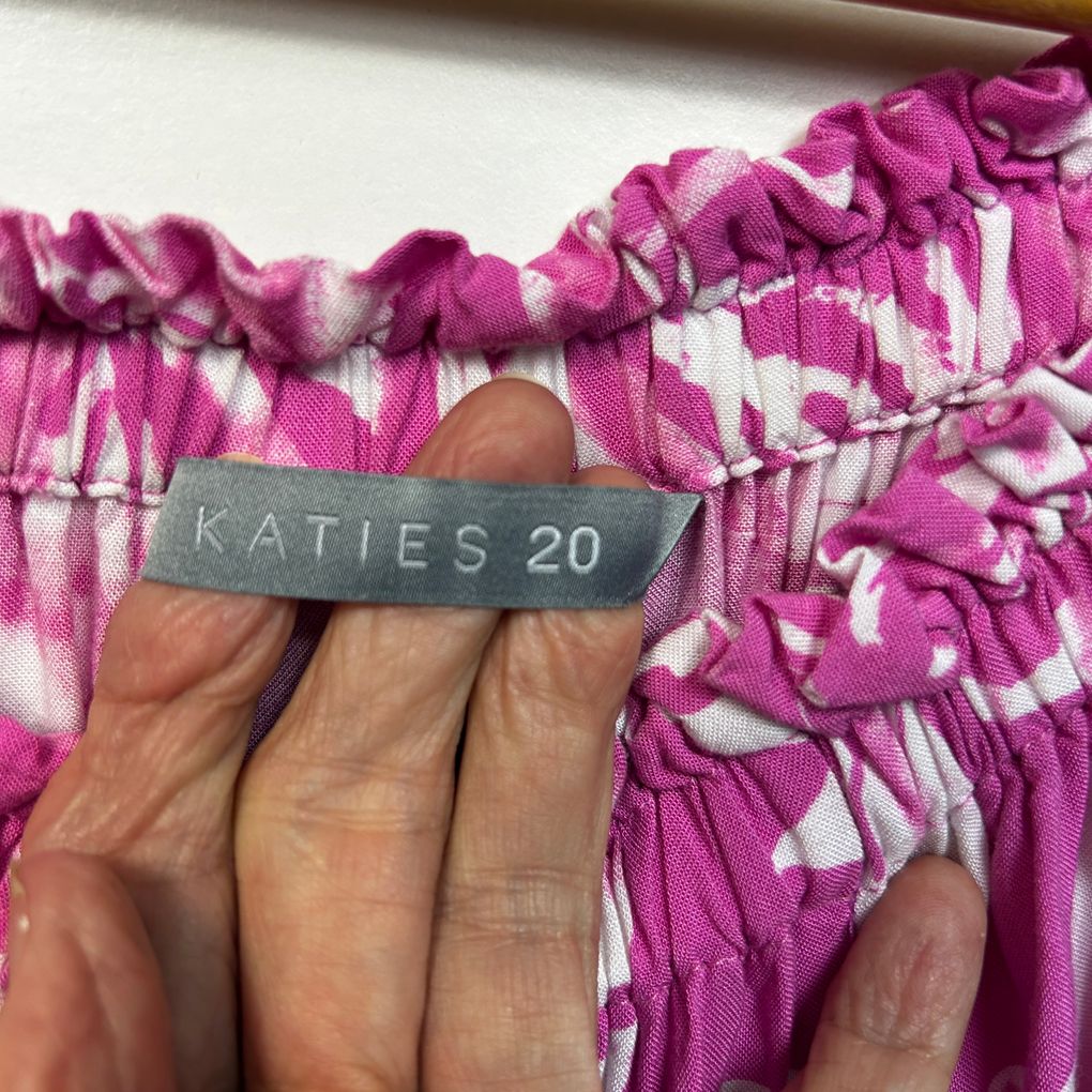 Katies Pink Floral Dress - Size 20