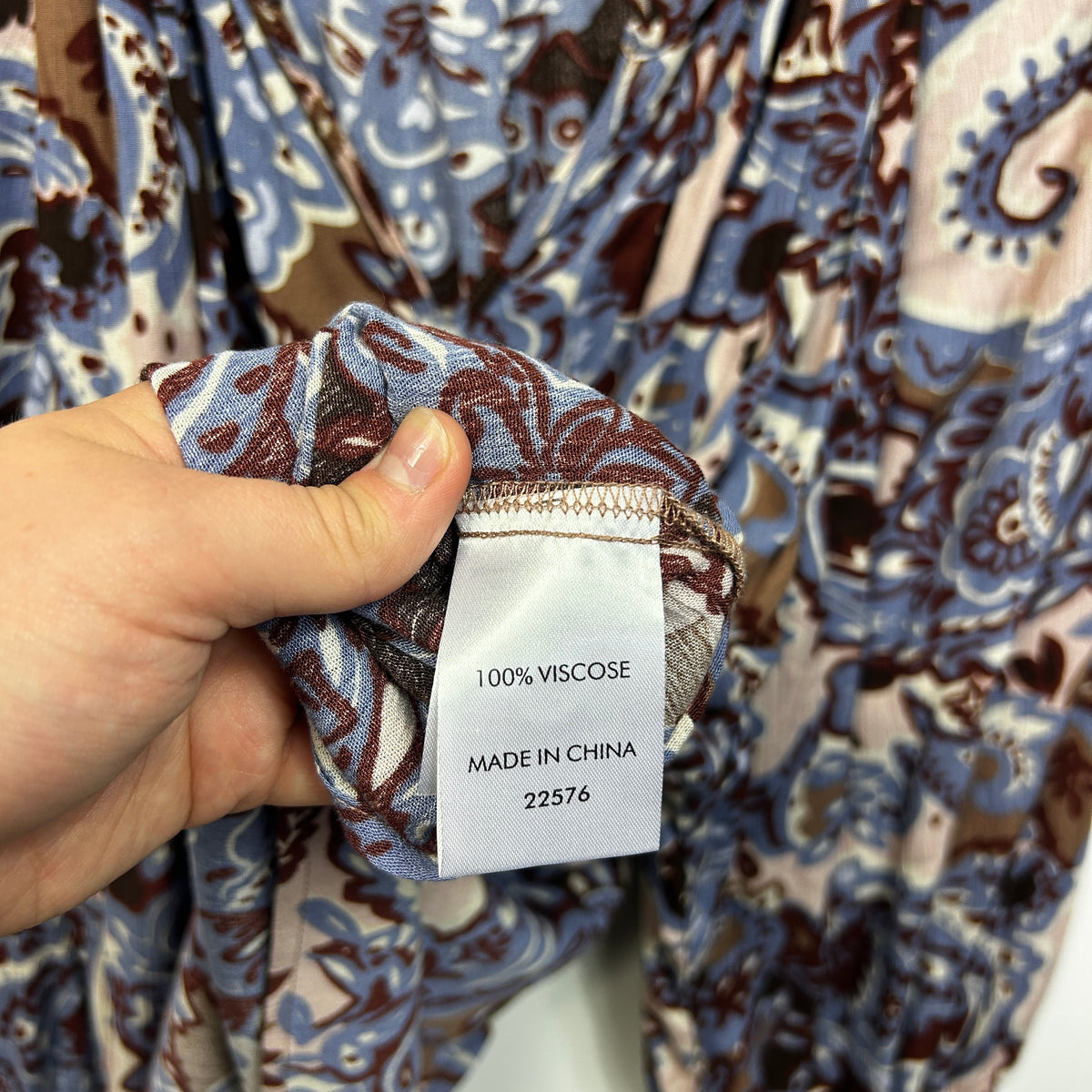 Suzanne Grae Blue Paisley Plus Size Top - Size 24