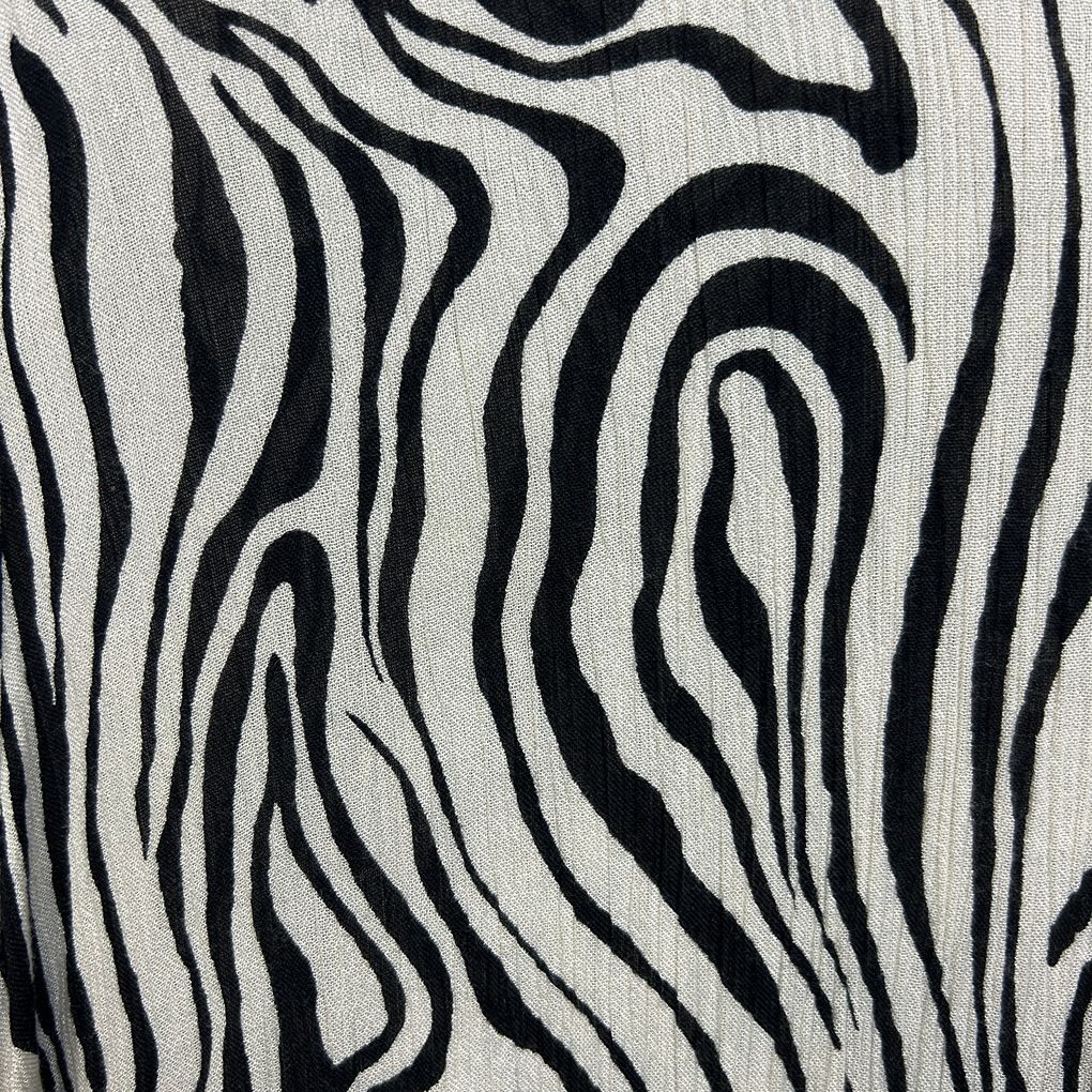 Tree of Life Black & White Zebra Print Shirt Dress - Size XL