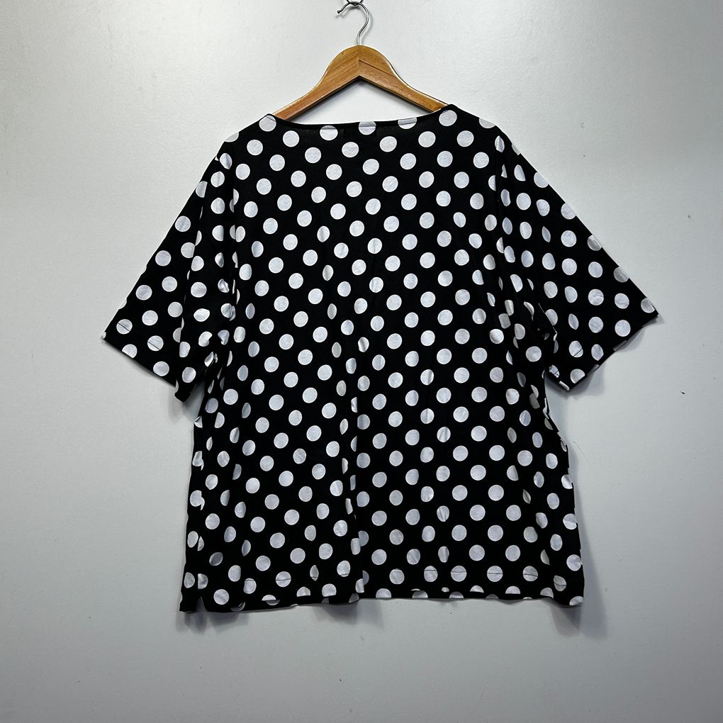 Regatta Black Polka Dot Plus Size Cotton Top - Size 22