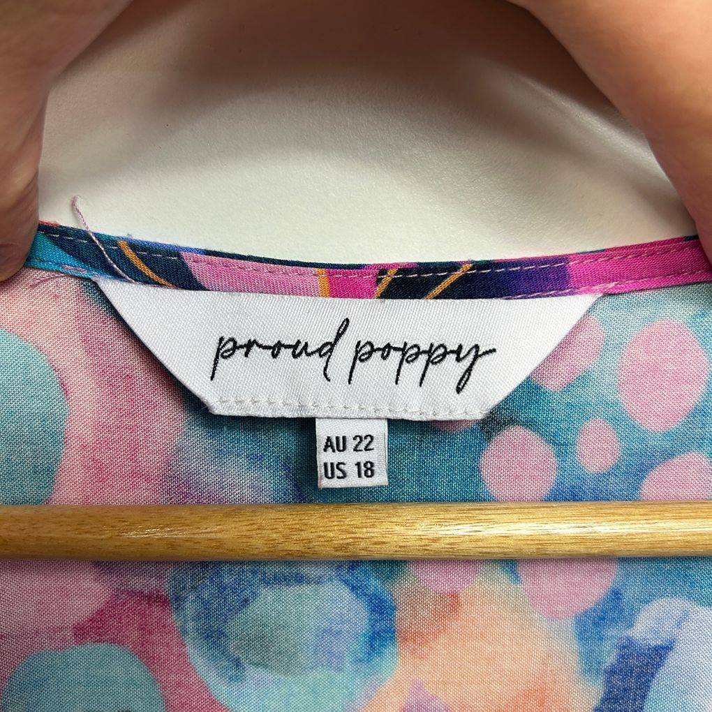 Proud Poppy Multicoloured Peak Top - Size 22