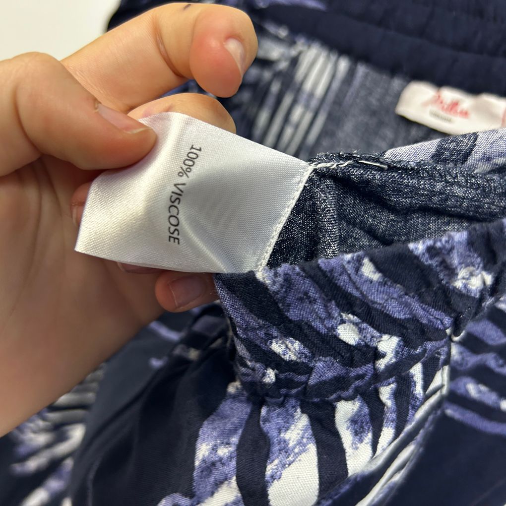 Millers Navy Leaf Print Pants - Size 16