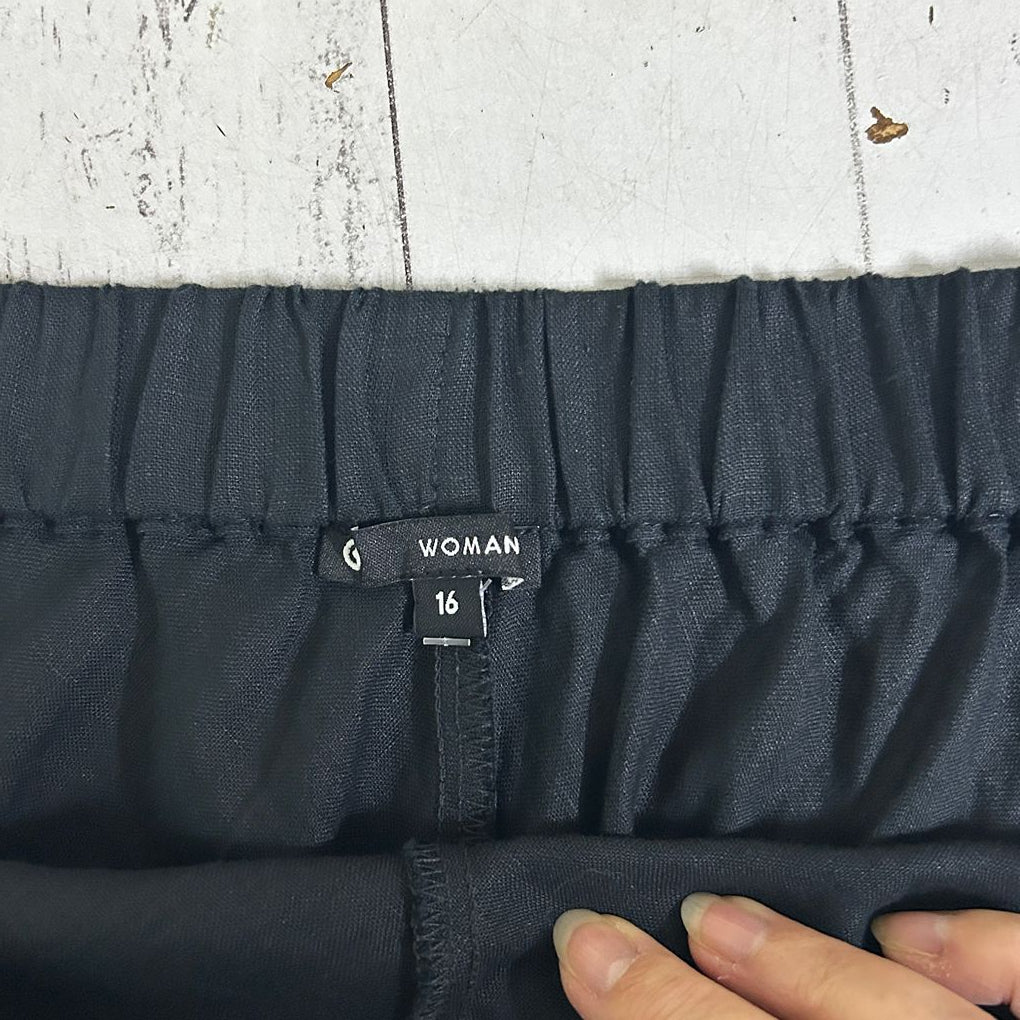 Target Linen Black Skirt - Size 16