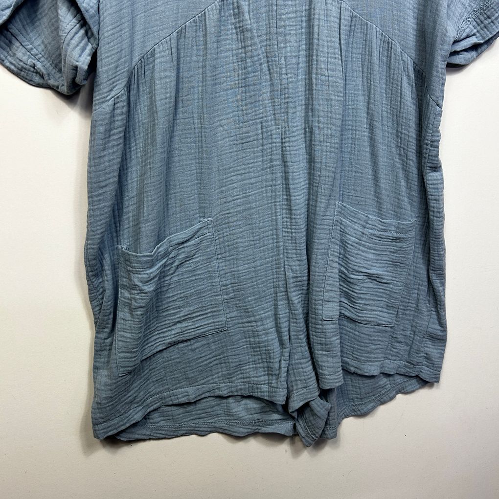 Emery Rose Blue Cotton Playsuit - Size L