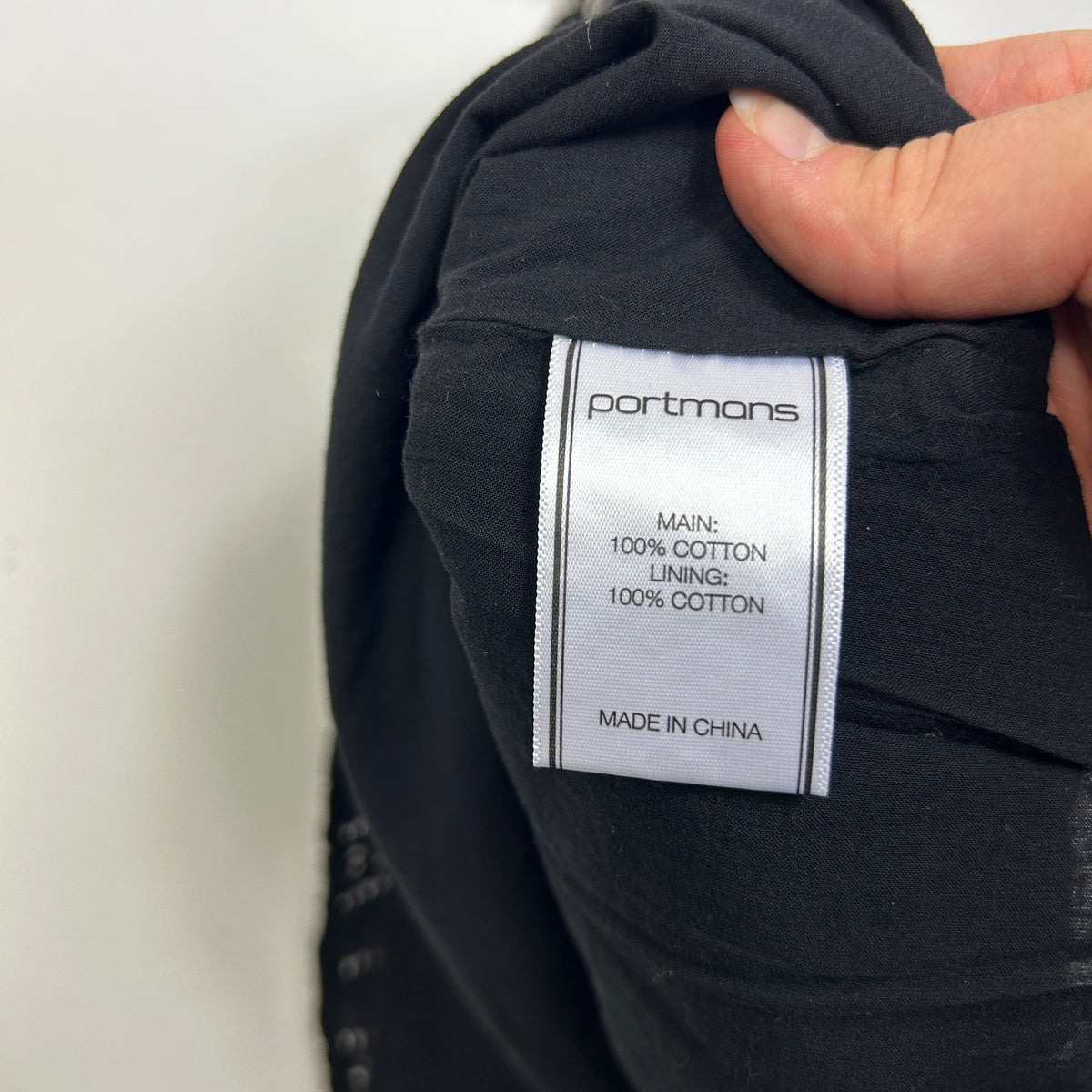 Portmans Black Cotton One Shoulder Top - Size 12