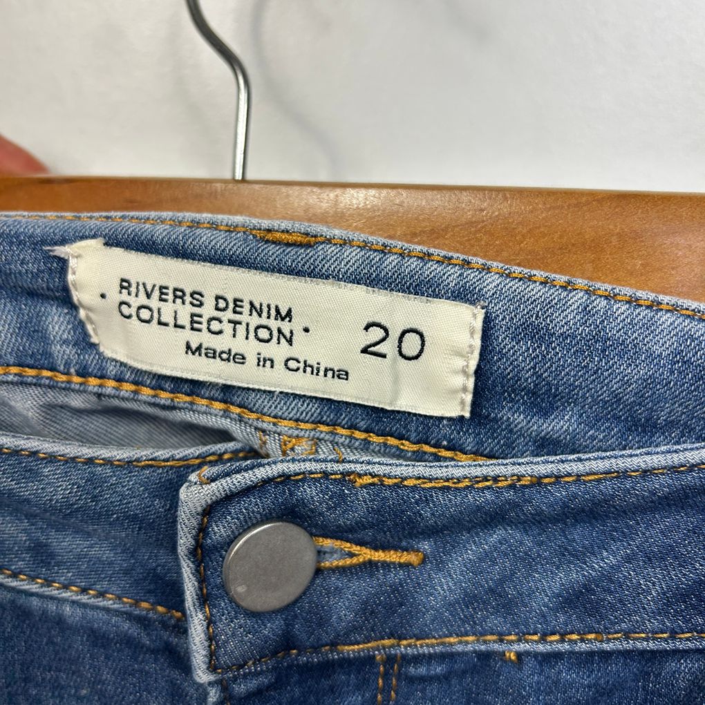 Rivers Blue Plus Size Embellished Jeans - Size 20