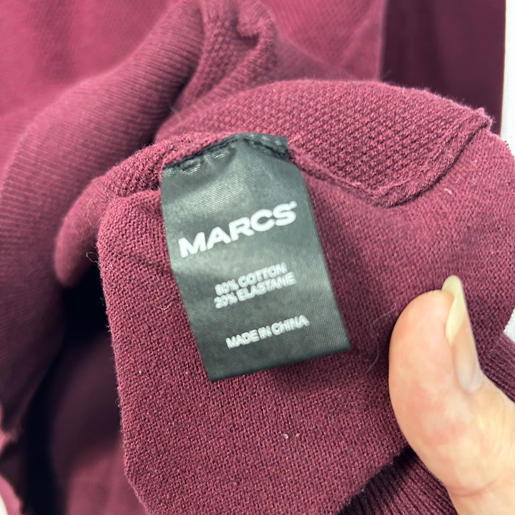 Marcs Burgundy Cotton Knit Jumper - Size L