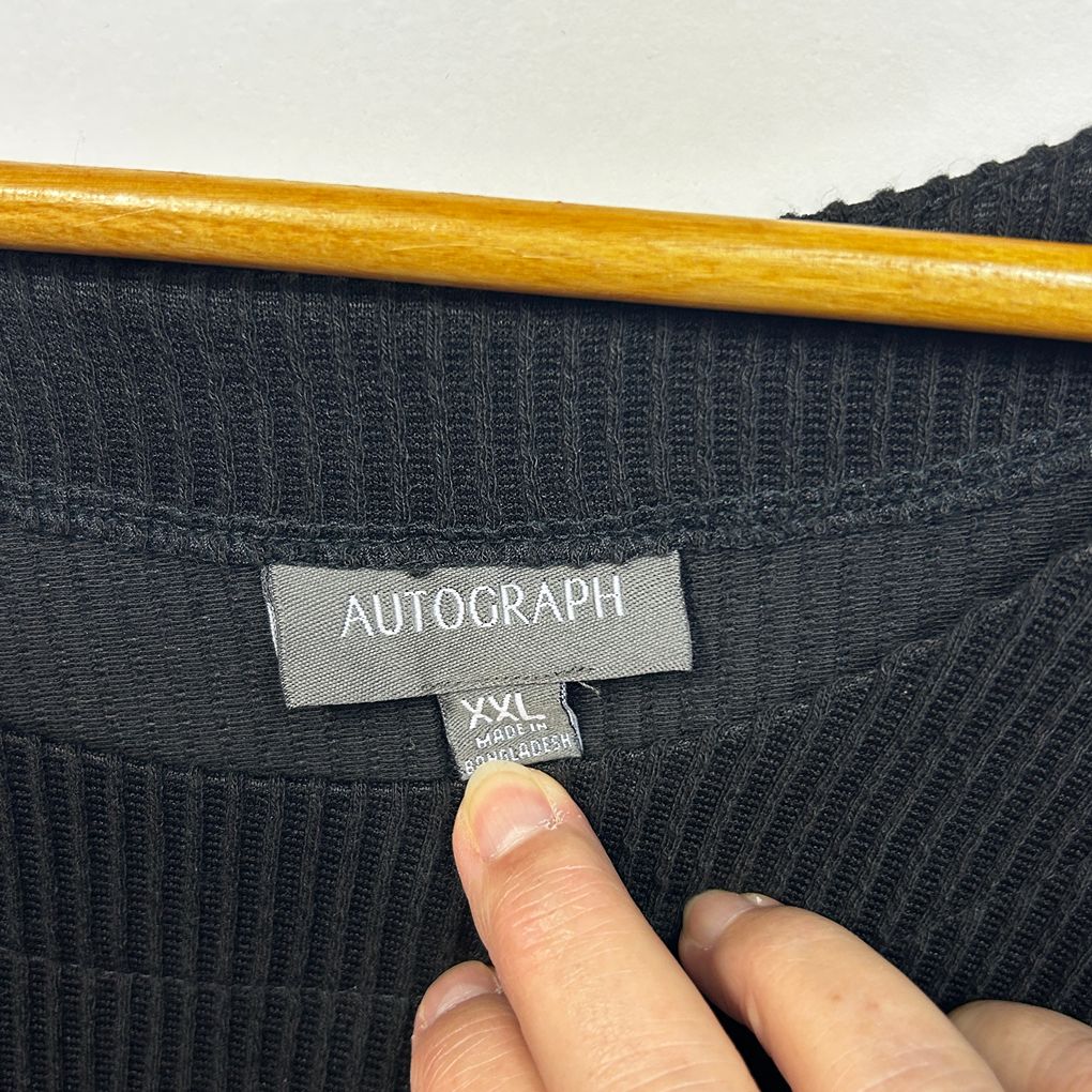 Autograph Black Ribbed Top - Size 24/XXL