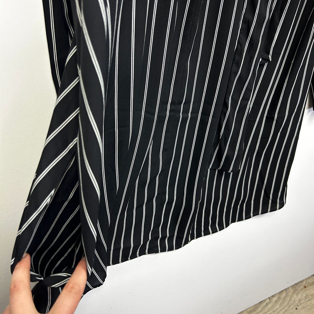 Next Black White Striped Dress or Long Tunic Top - Size 22