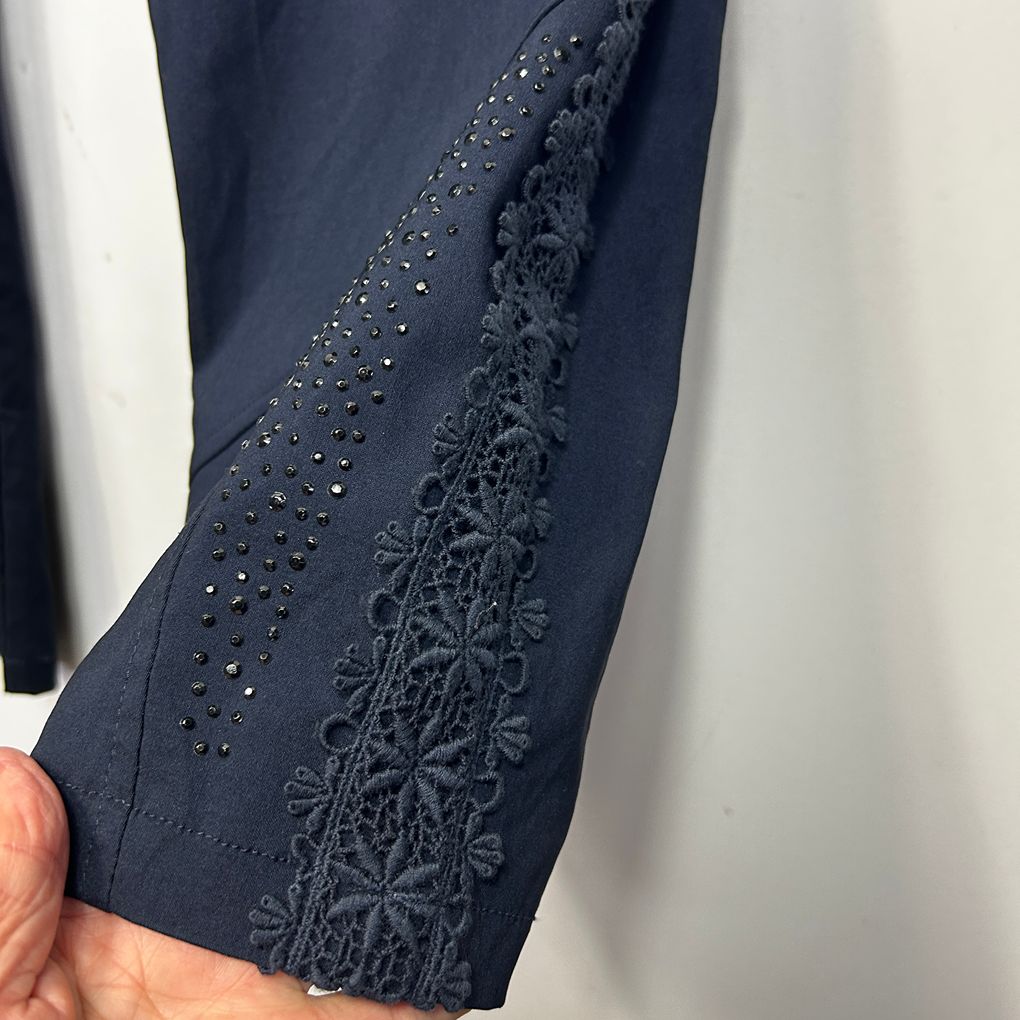 Threadz Navy Embellished Pants - Size XXXL