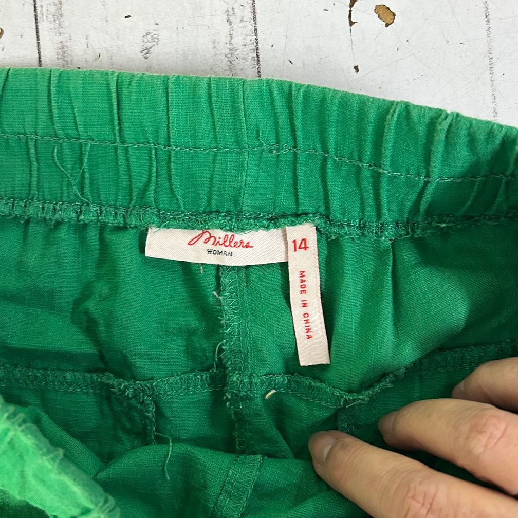 Millers Green Cotton Pants - Size 14
