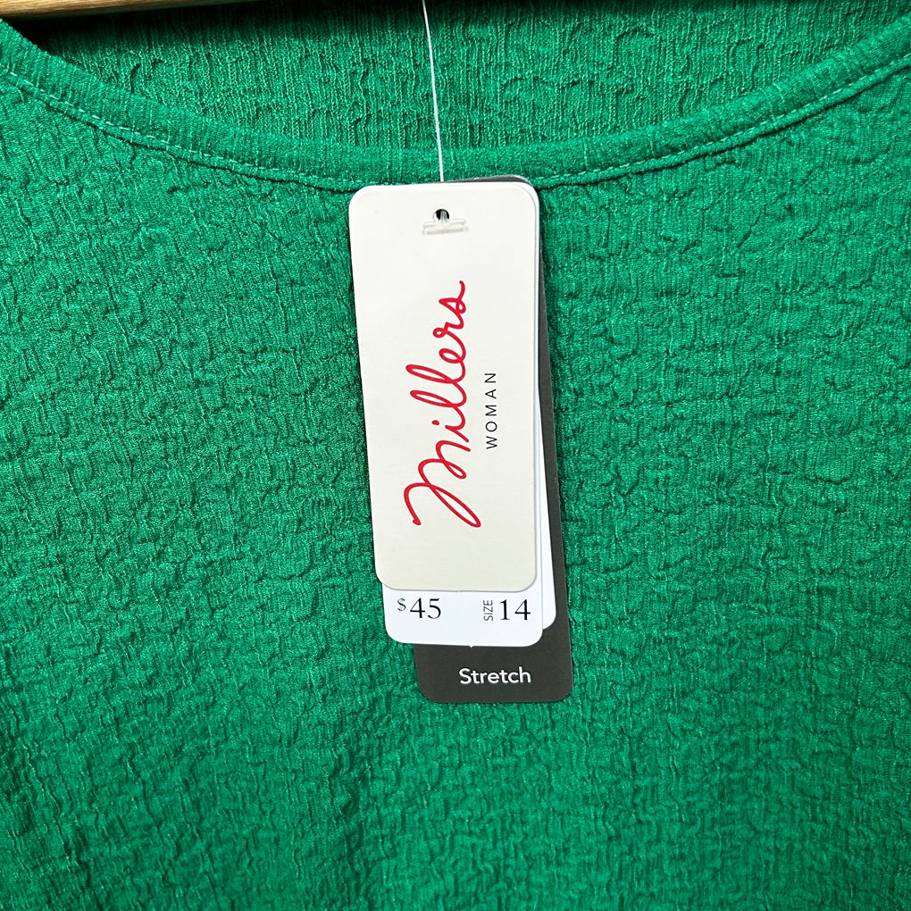 Millers Green Short Sleeve Top - Size 14