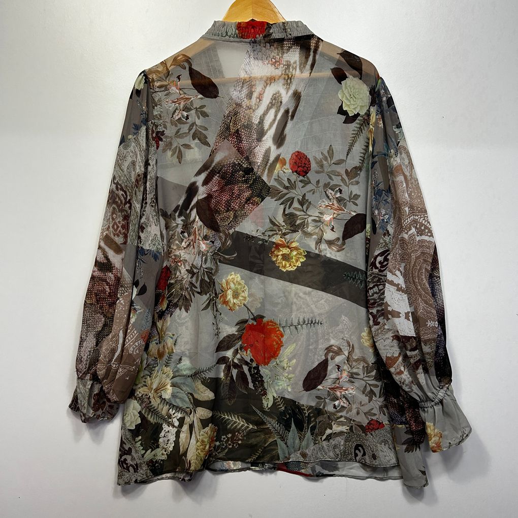 City Chic Multicoloured Floral Print Shirt - Size 22/XL