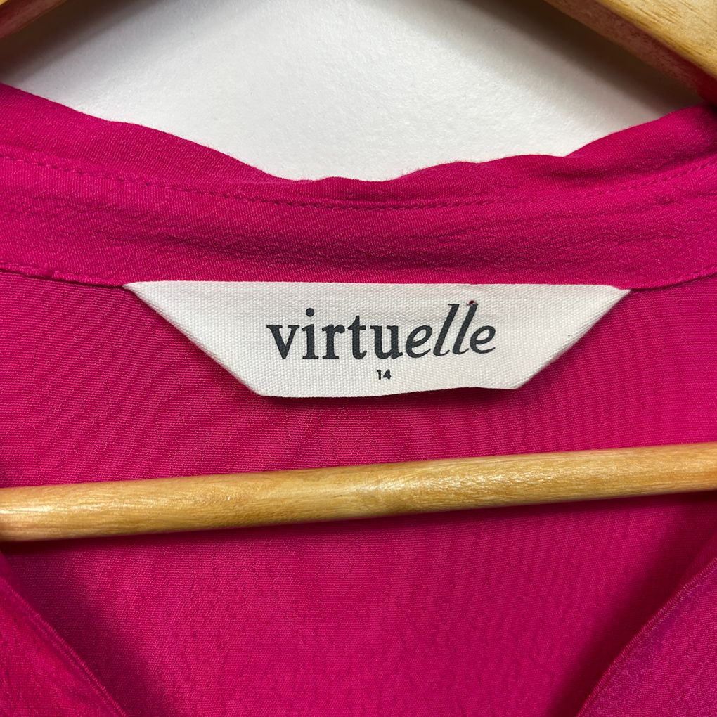 Virtuelle Pink Scallop Hem Tunic Top - Size 14