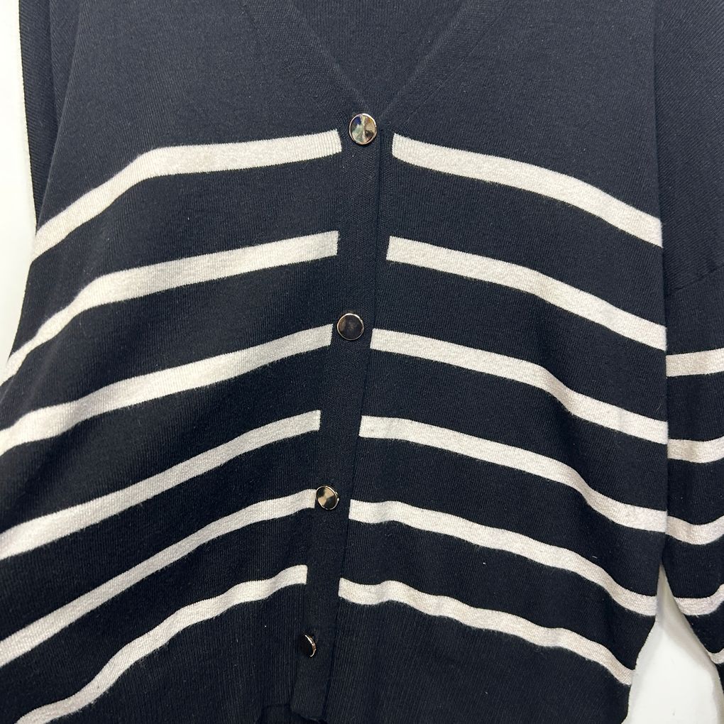 Anko Black Striped Cardigan - Size 22