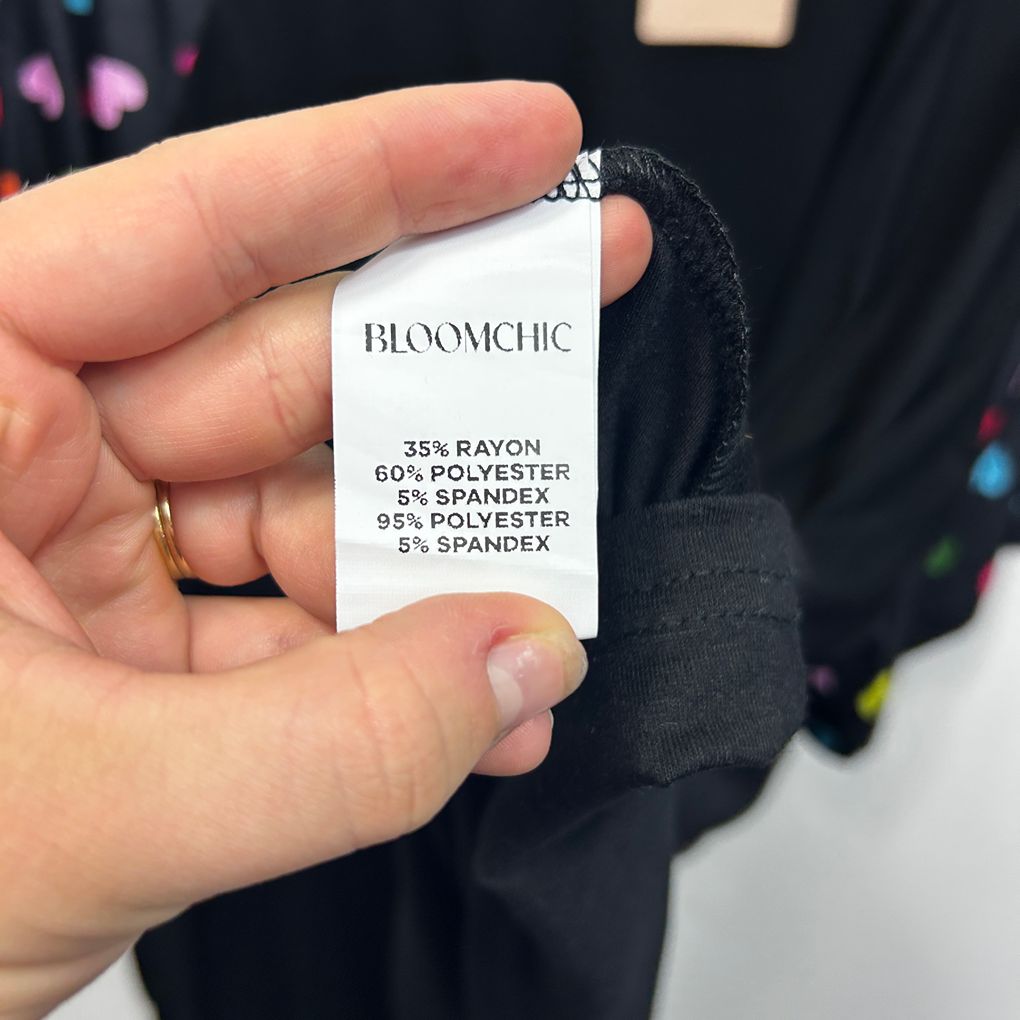 Bloomchic Black Hearts Plus Size T-Shirt - Size 30 - 34