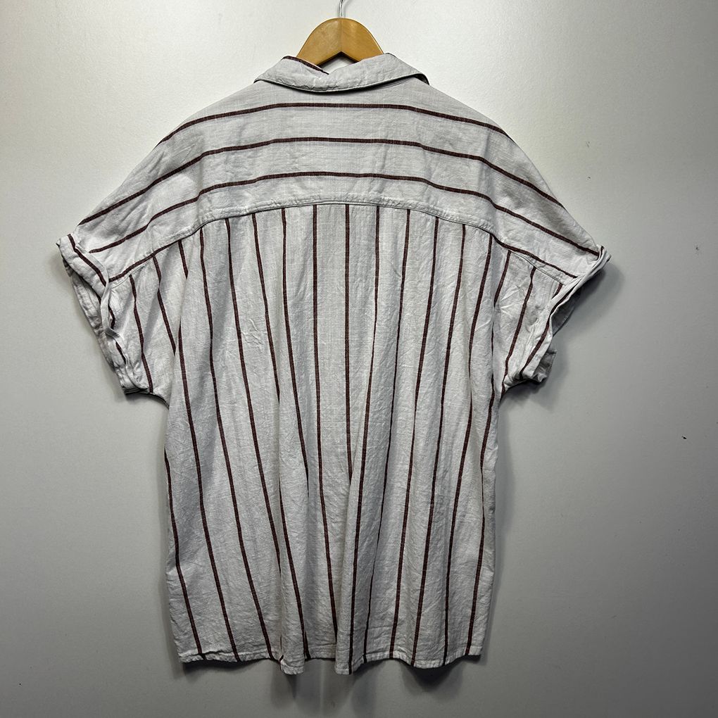 Anko White Striped Cotton Top - Size 20