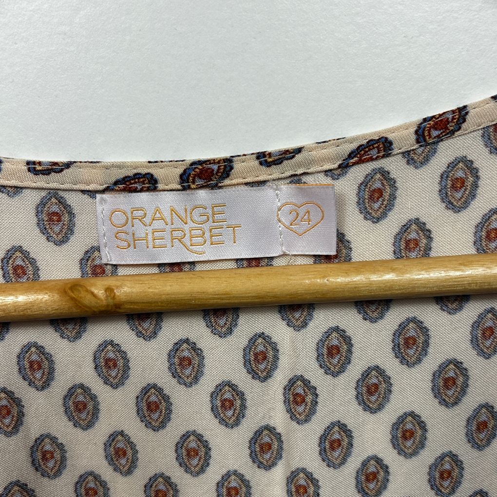 Orange Sherbet Cream Plus Size Boho Dress - Size 24/22/20