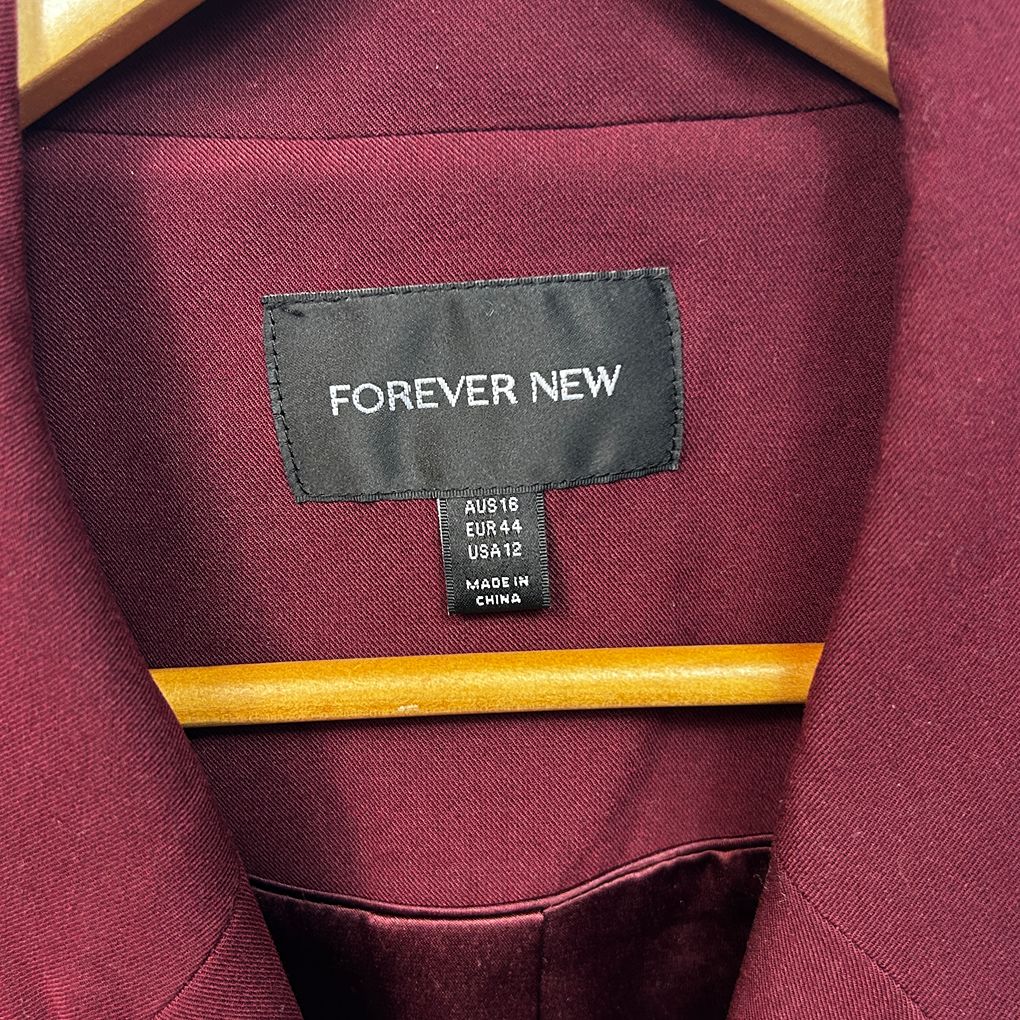 Forever New Burgundy Blazer - Size 16
