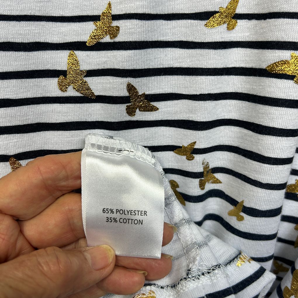 Millers White Striped Cotton Top - Size 22