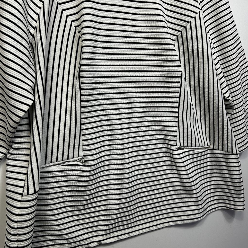 Estelle Black & White Striped Top - Size 22