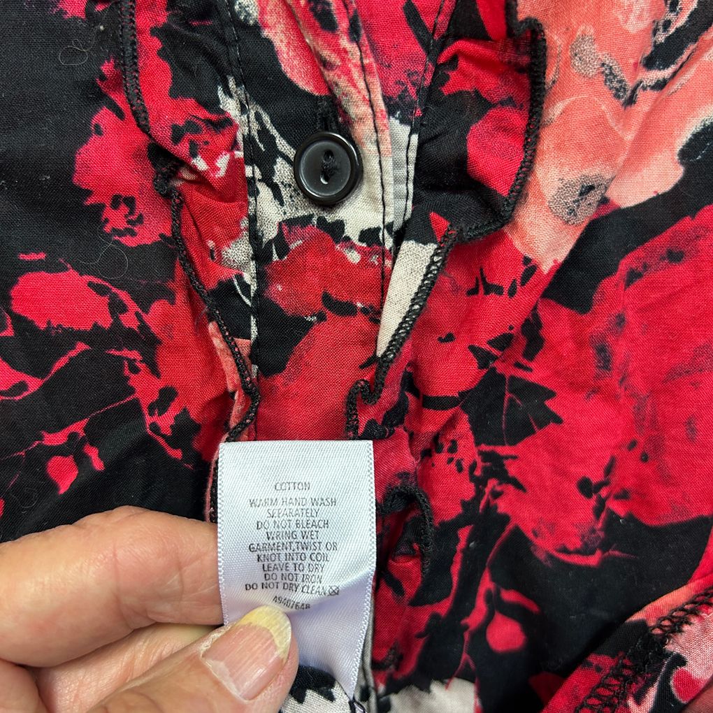 Moda Red and Black Cotton Shirt - Size 26