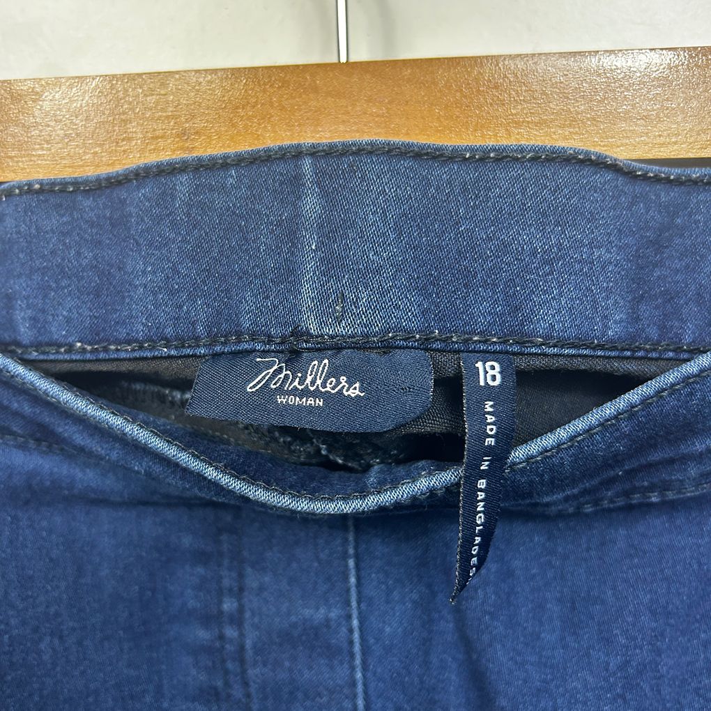 Millers Blue Plus Size Pull On Jeans - Size 18